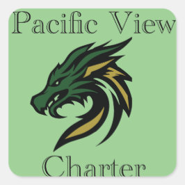 Logo der Square Pacific View Charter - Titel Quadratischer Aufkleber