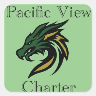 Logo der Square Pacific View Charter - Titel Quadratischer Aufkleber