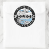 Logo der Stadt der Folsom-Grafik: Grafische Versio Runder Aufkleber (Tasche)