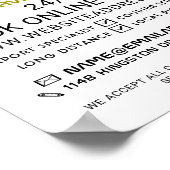 Logo der Taxifirma, Werbung in der Taxifirma Poster (Ecke)