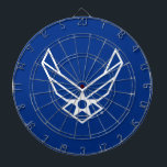 Logo der United Staaten Air Force - Blau Dartscheibe<br><div class="desc">Dieses Design zeigt das offizielle Logo der United Staaten Air Force auf einem fett blauen Hintergrund. Stolz,  Ehre und Tradition sind sie eine zeitlose Hommage an den Dienst und die Einsatzbereitschaft der United Staaten Air Force.</div>