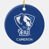 Logo der University Panthers von Eastern Illinois Keramik Ornament (Hinten)