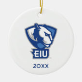Logo der University Panthers von Eastern Illinois Keramik Ornament (Vorne)