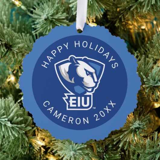 Logo der University Panthers von Eastern Illinois Ornament Karte (Insitu (Baum))
