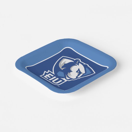 Logo der University Panthers von Eastern Illinois Pappteller (Gewinkelt)