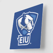 Logo der University Panthers von Eastern Illinois Quadratische Wanduhr (Winkel)