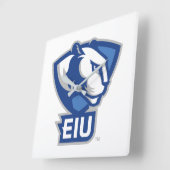 Logo der University Panthers von Eastern Illinois Quadratische Wanduhr (Winkel)