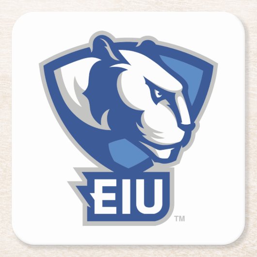 Logo der University Panthers von Eastern Illinois Rechteckiger Pappuntersetzer (Vorderseite)