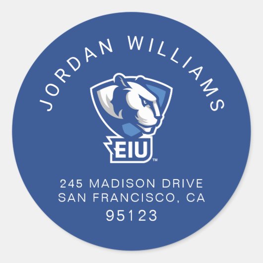 Logo der University Panthers von Eastern Illinois Runder Aufkleber (Vorderseite)