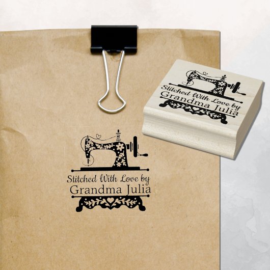 Logo der Vintagen Nähmaschine Gummistempel