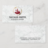 Logo der Weinstadt Skyline | Stain | Marmorweiß Visitenkarte (Vorne/Hinten)