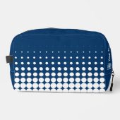 Logo der Werbefirma Halftone Blue White Waschbeutel (Vorderseite)