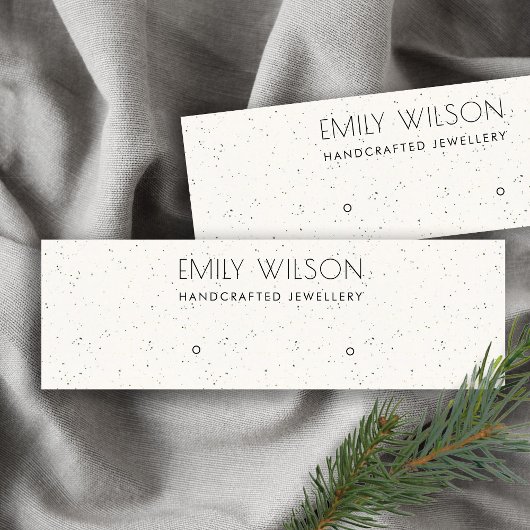 LOGO DER WHITE KERAMIK TEXTURE STUD EARRING DISPLA MINI VISITENKARTE