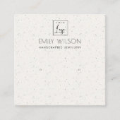 LOGO DER WHITE KERAMIK TEXTURE STUD EARRING DISPLA QUADRATISCHE VISITENKARTE (Vorderseite)