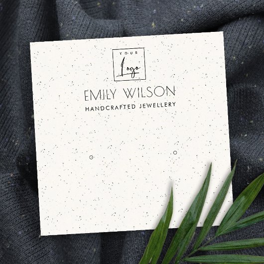 LOGO DER WHITE KERAMIK TEXTURE STUD EARRING DISPLA QUADRATISCHE VISITENKARTE