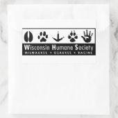 Logo der Wisconsin Humane Society Rechteckiger Aufkleber (Tasche)