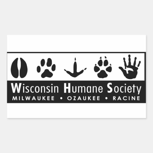 Logo der Wisconsin Humane Society Rechteckiger Aufkleber (Vorderseite)