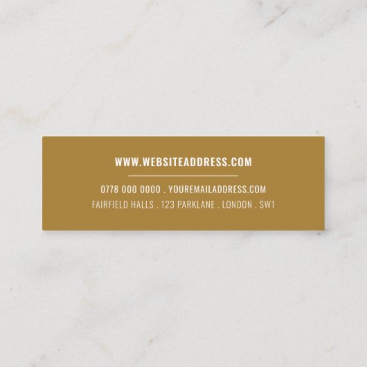 Logo der Wohltätigkeit Organisation, Organisator Mini Visitenkarte (Rückseite)