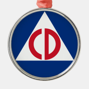 Logo der Zivilverteidigung der Vereinigten Staaten Ornament Aus Metall
