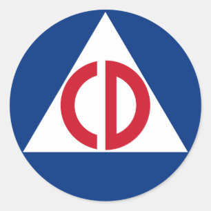 Logo der Zivilverteidigung der Vereinigten Staaten Runder Aufkleber