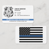 Logo der Zollabteilung Thin Blue Line Visitenkarte (Vorne/Hinten)