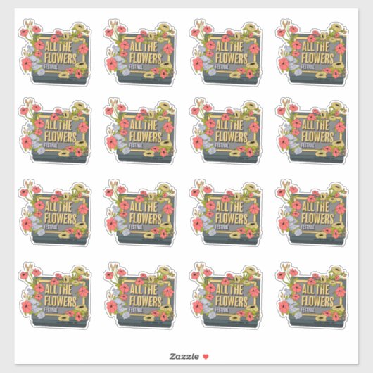 Logo des All the Flowers Festivals Aufkleber (Blatt)