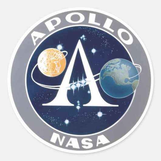 Logo des Apollo-Programms Runder Aufkleber (Vorderseite)