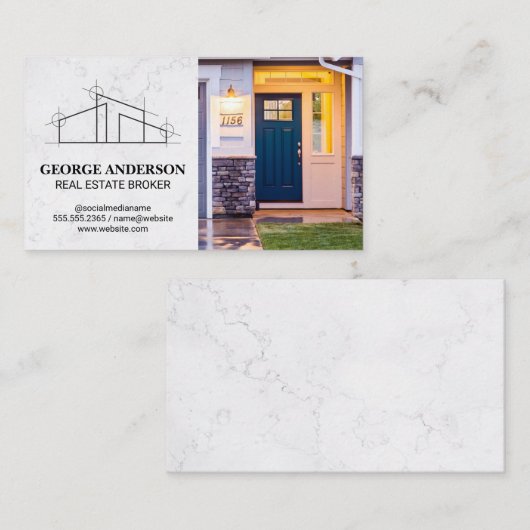 Logo des Architekten-Hauses | House Porch Walkway Visitenkarte (Vorne/Hinten)