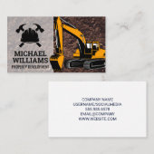 Logo des Bauleiters | Erdbewegungsfahrzeug Visitenkarte (Vorne/Hinten)