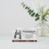 Logo des Bauleiters | Holzmarmor Visitenkarte (Stehend Vorderseite)