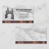 Logo des Bauleiters | Holzmarmor Visitenkarte (Vorne/Hinten)