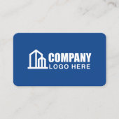Logo des Bauunternehmens QR Code Navy Blue Visitenkarte (Vorderseite)
