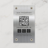 Logo des Bauunternehmers QR Code Soziales Visitenkarte (Vorderseite)