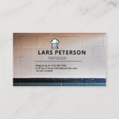 Logo des Beige Concrete Wall Brick Bakery Shop Visitenkarte (Rückseite)