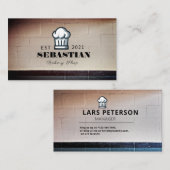 Logo des Beige Concrete Wall Brick Bakery Shop Visitenkarte (Vorne/Hinten)