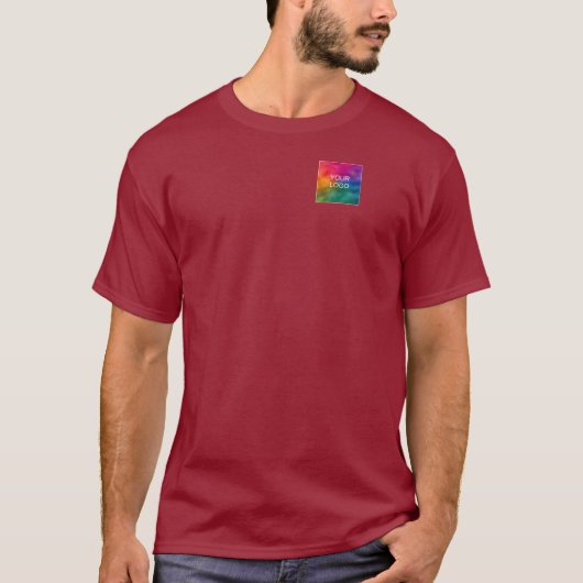 Logo des benutzerdefinierten Maroon Red Add Upload T-Shirt (Vorderseite)