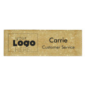 Logo des benutzerdefinierten Unternehmens Gold Gli Namenschild (Vorderseite)