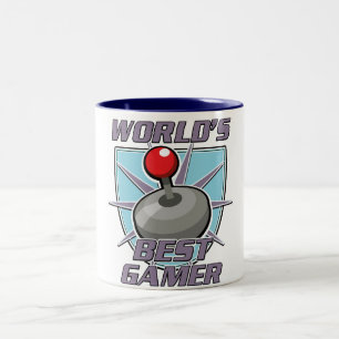 Logo des besten Gamers der Welt im Retro-Stil Zweifarbige Tasse