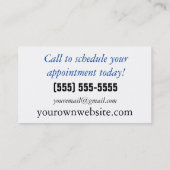 Logo des Blue Graphic Massage Therapist Visitenkarte (Rückseite)