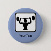 Logo des Bodybuilders/Gewichtslifter Button (Vorderseite)