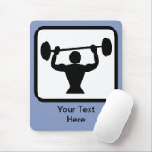 Logo des Bodybuilders/Gewichtslifter Mousepad (Mit Mouse)