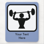 Logo des Bodybuilders/Gewichtslifter Mousepad (Vorne)