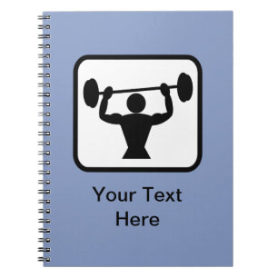 Logo des Bodybuilders/Gewichtslifter Notizblock