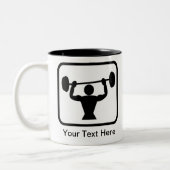 Logo des Bodybuilders/Gewichtslifter Zweifarbige Tasse (Links)