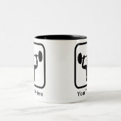 Logo des Bodybuilders/Gewichtslifter Zweifarbige Tasse (Mittel)