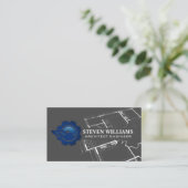 Logo des Builders | Blueprint Business Card Visitenkarte (Stehend Vorderseite)