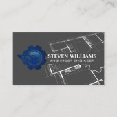 Logo des Builders | Blueprint Business Card Visitenkarte (Vorderseite)