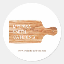 Logo des Caterings für den Koch der Aquarelltafel Runder Aufkleber