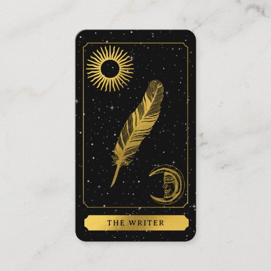 Logo des Celestial Tarot Black Gold Writer Author Visitenkarte (Vorderseite)