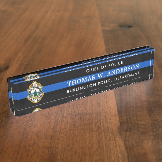 Logo des "Custom Thin Blue Line Police Officer" Namensplakette (Seite)